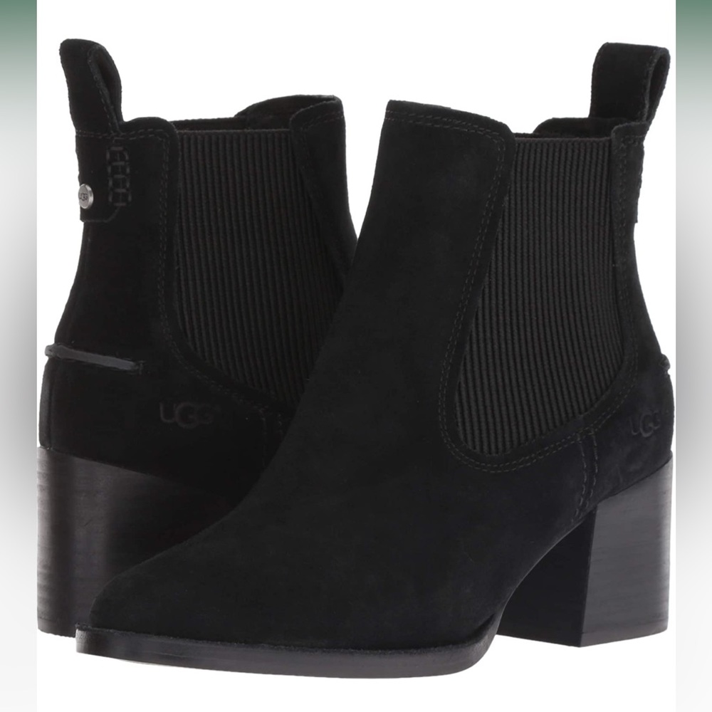 Excellent Ugg suede black boots. Faye style, block heel. Worn twice. Women’s 8.5